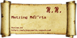 Metzing Márta névjegykártya