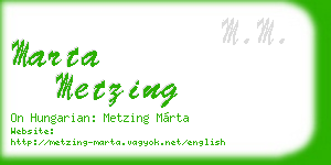 marta metzing business card